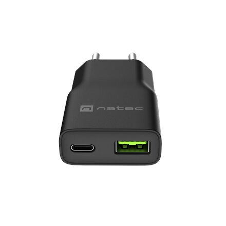 Natec Ribera USB Charger Gan Slim USB 1X USB-A + 1X USB-C 20W , NUC-2377