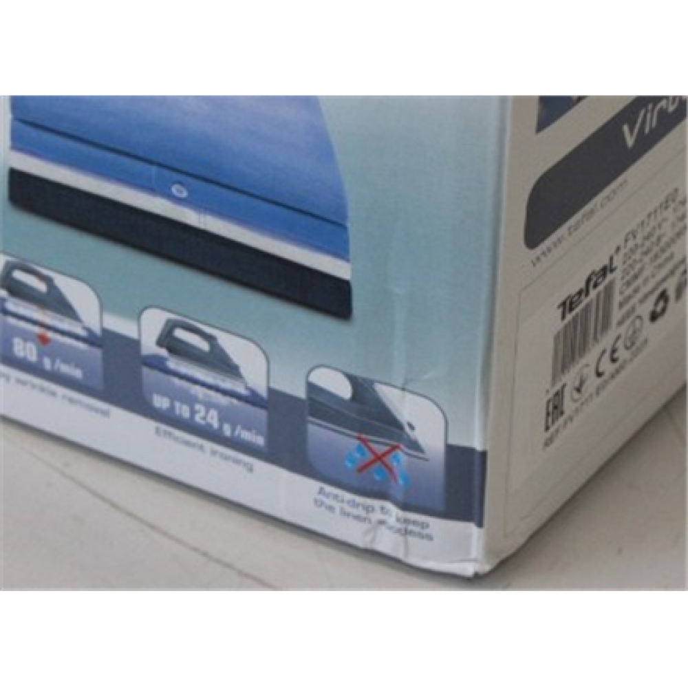 SALE OUT. Tefal FV1711 Virtuo Iron, Blue , TEFAL Steam Iron , FV1711 Virtuo , Steam Iron , Continuous steam 24 g/min , Steam boost performance 80 g/min , Blue , DAMAGED PACKAGING AND SCRATCHES ON MAIN CORPUSE