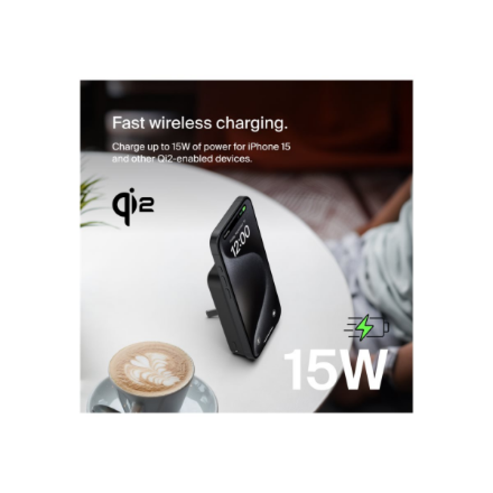 Belkin BoostCharge Pro Magnetic Power Bank with Qi2 15W 10K , 10000 mAh , Black