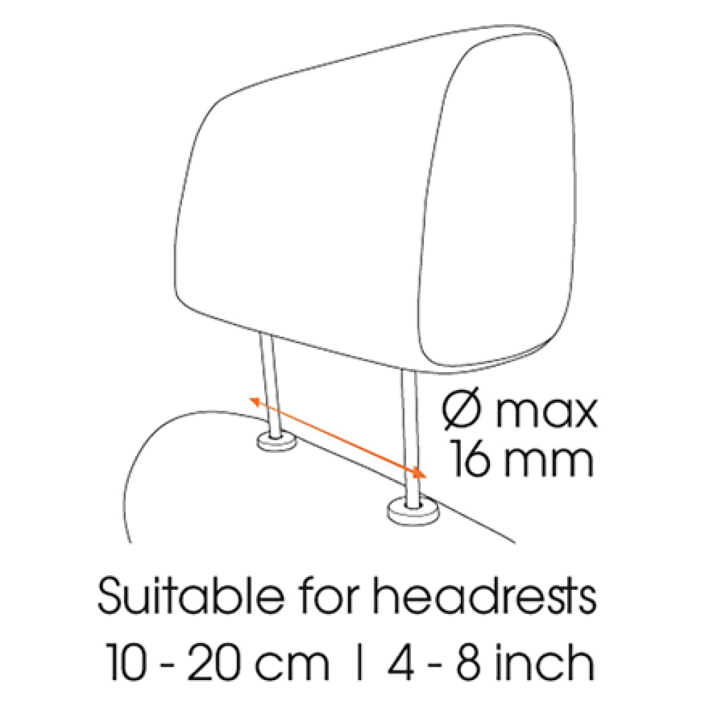 Vogels TMS 1020 Tablet Car Pack , Tilt , 7-13 , Maximum weight (capacity) 1 kg , Black
