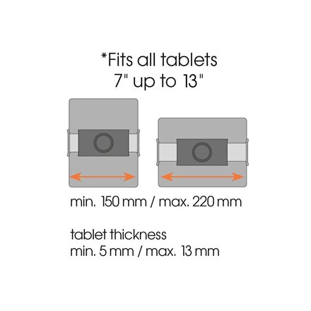Vogels TMS 1020 Tablet Car Pack , Tilt , 7-13 , Maximum weight (capacity) 1 kg , Black