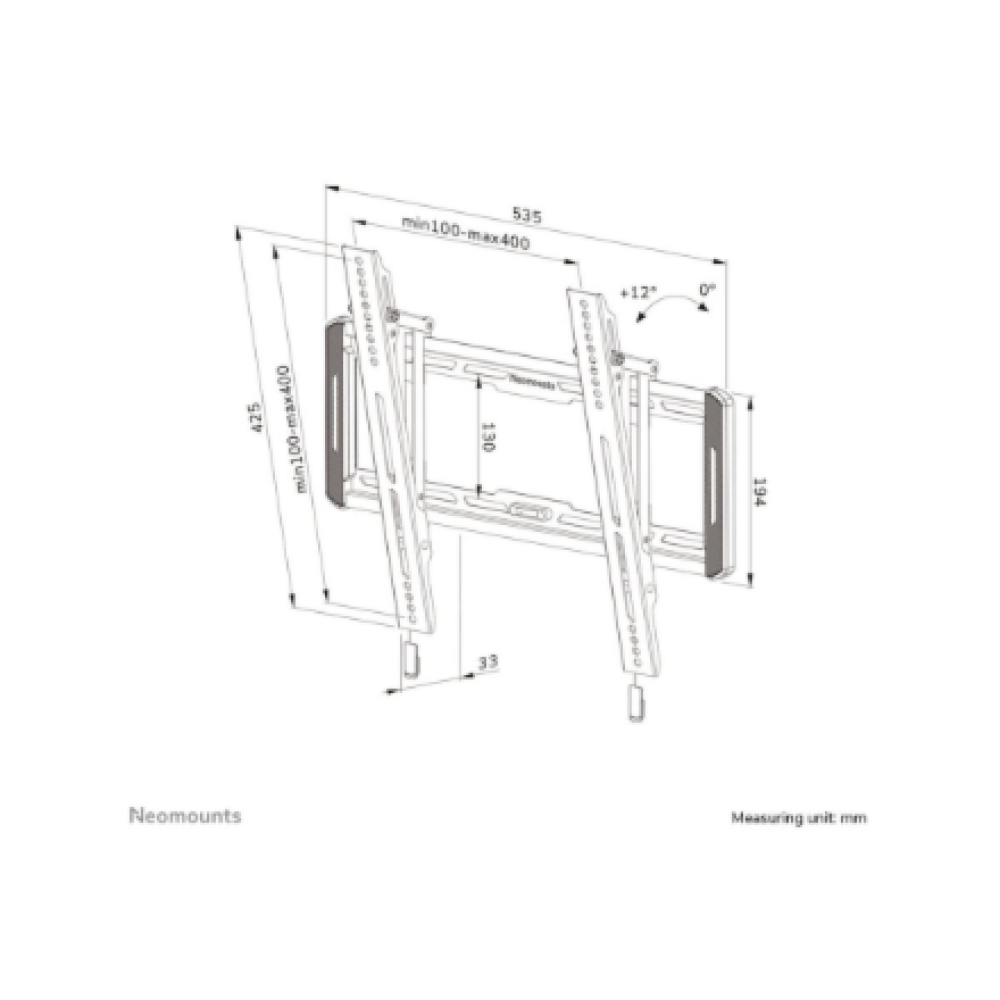 Neomounts Wall mount , WL35-550BL14 TV mount wall , Tilt , 32-75 , Maximum weight (capacity) 50 kg , Black