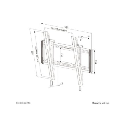 Neomounts Wall mount , WL35-550BL14 TV mount wall , Tilt , 32-75 , Maximum weight (capacity) 50 kg , Black