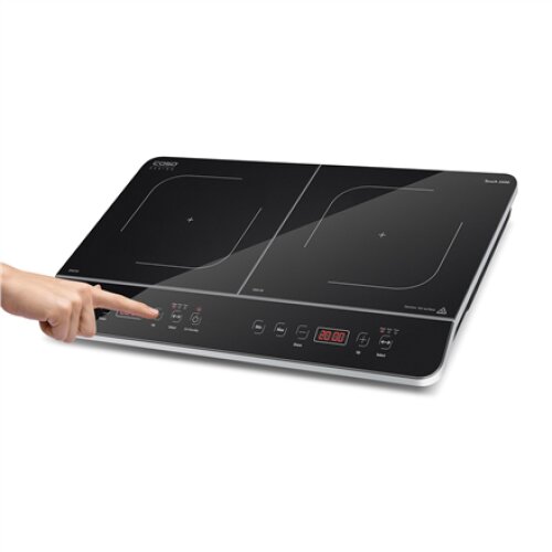 Caso , Hob , Touch 3500 , Induction , Number of burners/cooking zones 2 , Touch control , Timer , Black , Display