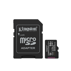 Kingston Canvas Select Plus , 64 GB , microSD , Flash memory class Class 10, UHS-I, U1/U3, video class 10/30, A1