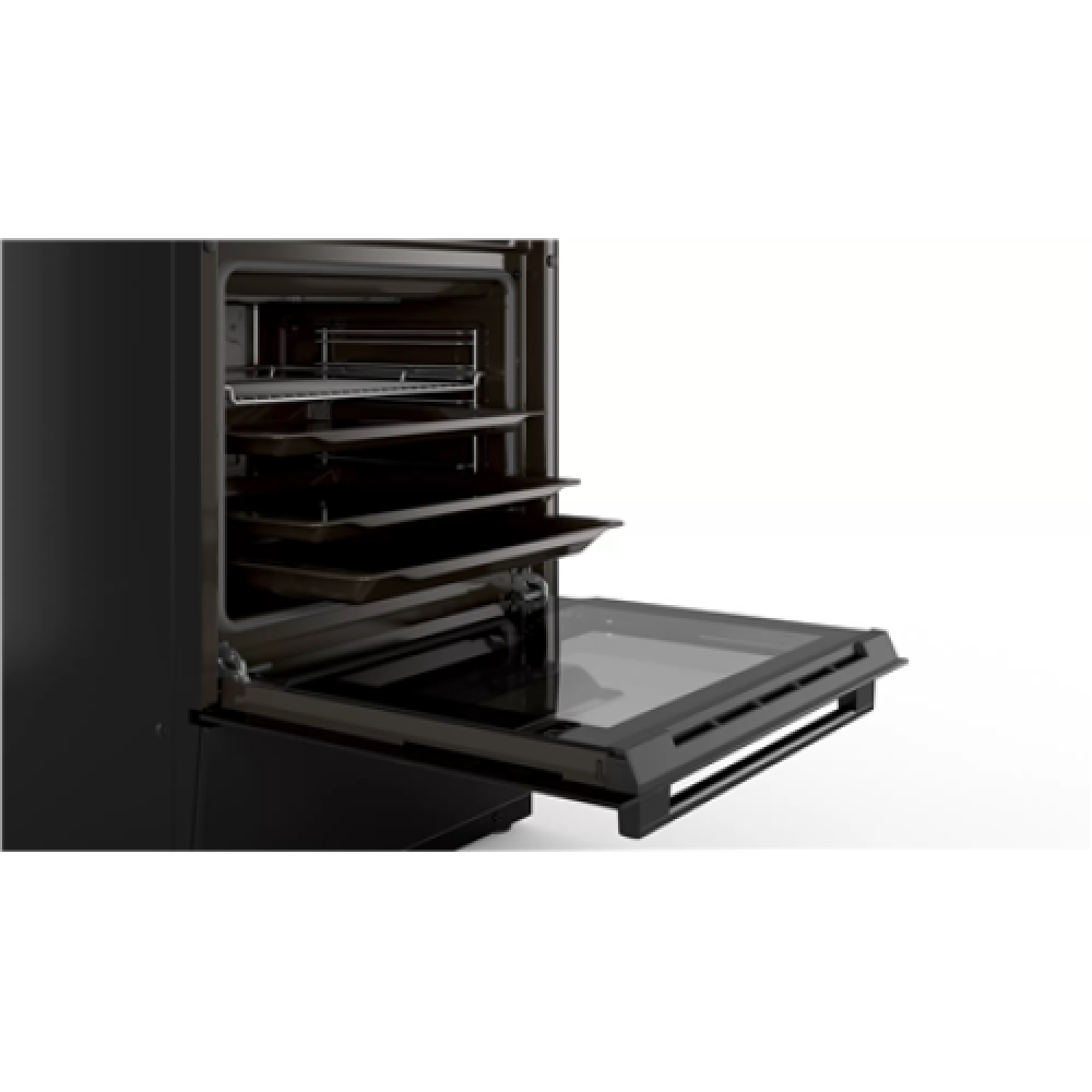 Bosch Cooker HLN39A060U Hob type Induction, Oven type Electric, Black, Width 60 cm, Grilling, Red LED, 66 L, Depth 60 cm