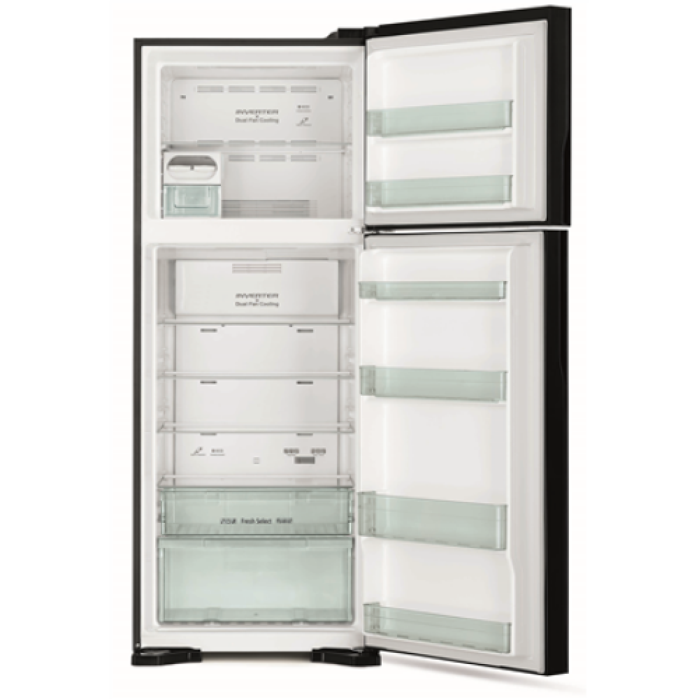 Hitachi Refrigerator R-V541PRU0-1 (BBK) Energy efficiency class E, Free standing, Double Door, Height 183.5 cm, No Frost system, Fridge net capacity 333 L, Freezer net capacity 117 L, 41 dB, Brilliant Black