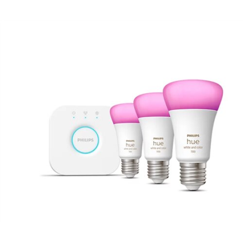 Philips Hue , HueWCA Starter Kit 3pcs, Bridge , E27 , 11 W , White and colored light, 2000K-6500K +16 million colors , Bluetooth and Zigbee