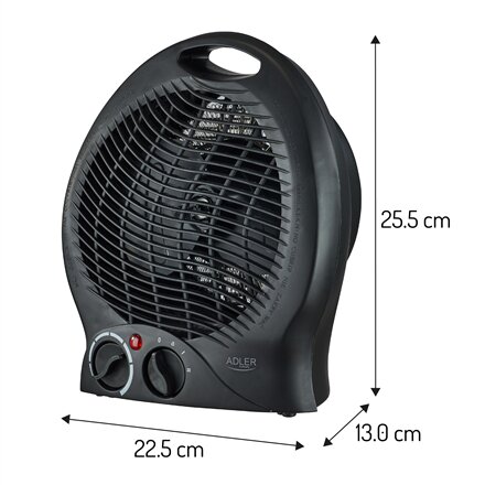 Adler Heater , AD 7761 , Fan Heater , 2000 W , Number of power levels 2 , Black