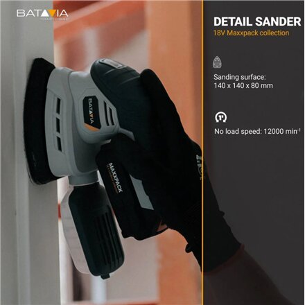 Batavia B.V. , Cordless Detail Sander, Without battery and charger - 18V