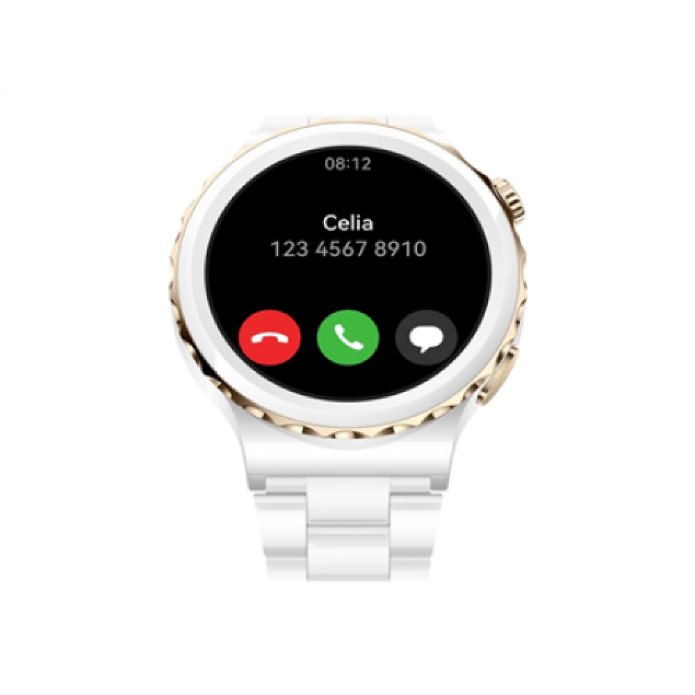 Huawei WATCH GT 3 Pro (43 mm) Smart watch GPS (satellite) AMOLED Touchscreen Activity monitoring 24/7 Waterproof Bluetooth Dustproof, Waterproof White Ceramic Case with White Ceramic Strap, Frigga-B19T