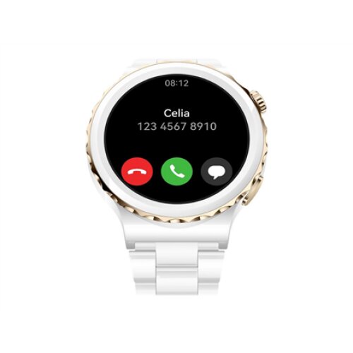 Huawei WATCH GT 3 Pro (43 mm) Smart watch GPS (satellite) AMOLED Touchscreen Activity monitoring 24/7 Waterproof Bluetooth Dustproof, Waterproof White Ceramic Case with White Ceramic Strap, Frigga-B19T