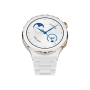 Huawei WATCH GT 3 Pro (43 mm) Smart watch GPS (satellite) AMOLED Touchscreen Activity monitoring 24/7 Waterproof Bluetooth Dustproof, Waterproof White Ceramic Case with White Ceramic Strap, Frigga-B19T