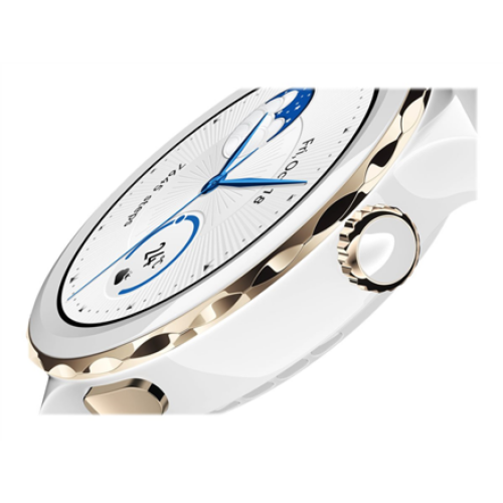 Huawei WATCH GT 3 Pro (43 mm) Smart watch GPS (satellite) AMOLED Touchscreen Activity monitoring 24/7 Waterproof Bluetooth Dustproof, Waterproof White Ceramic Case with White Ceramic Strap, Frigga-B19T