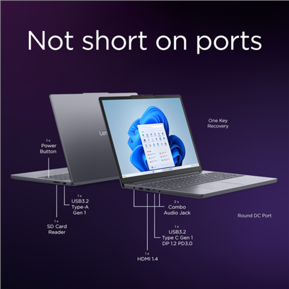 Lenovo IdeaPad Slim 3 15IRU8 , Arctic Grey , 15.6 , TN , FHD , 1920 x 1080 pixels , Intel Processor , U300 , 8 GB , Soldered LPDDR5 , Solid-state drive capacity 128 GB , Intel UHD Graphics , Windows 11 Home in S mode , 802.11ax , Bluetooth version 5.2 , K