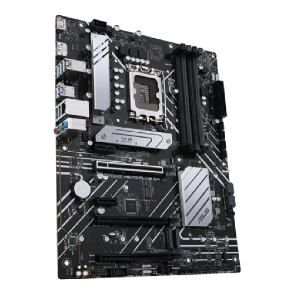 Asus PRIME H670-PLUS D4 Processor family Intel, Processor socket LGA1700, DDR4 DIMM, Memory slots 4, Supported hard disk drive interfaces SATA, M.2, Number of SATA connectors 4, Chipset Intel H670, ATX