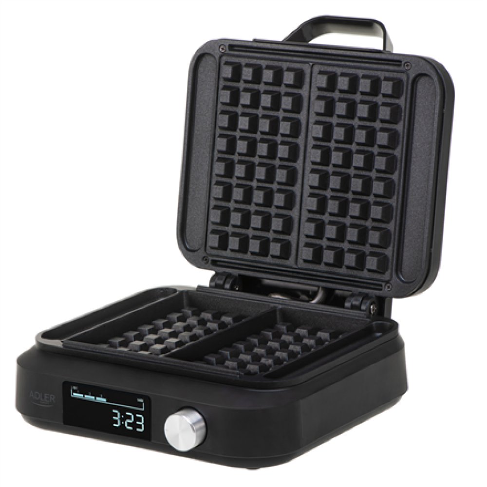Adler Waffle Maker with LED Display , AD 3087 , 2200 W , Number of pastry 2 , Belgium , Black
