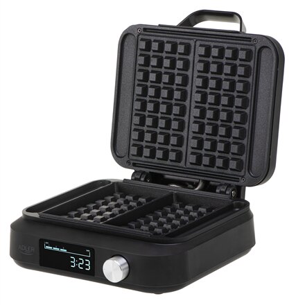 Adler Waffle Maker with LED Display , AD 3087 , 2200 W , Number of pastry 2 , Belgium , Black
