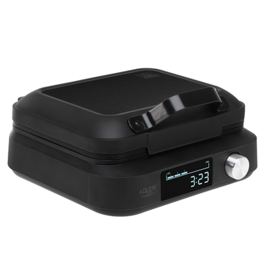 Adler Waffle Maker with LED Display , AD 3087 , 2200 W , Number of pastry 2 , Belgium , Black