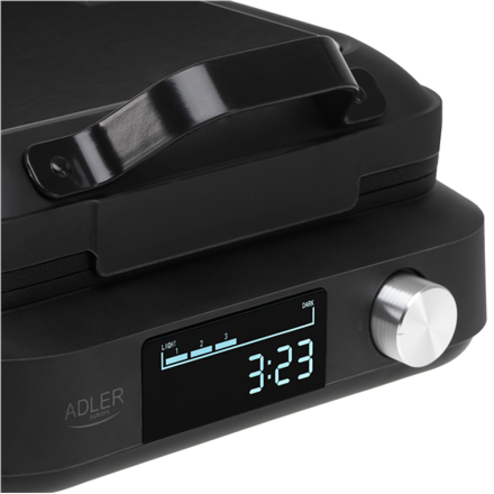 Adler Waffle Maker with LED Display , AD 3087 , 2200 W , Number of pastry 2 , Belgium , Black