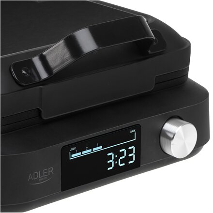 Adler Waffle Maker with LED Display , AD 3087 , 2200 W , Number of pastry 2 , Belgium , Black