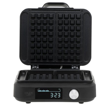 Adler Waffle Maker with LED Display , AD 3087 , 2200 W , Number of pastry 2 , Belgium , Black