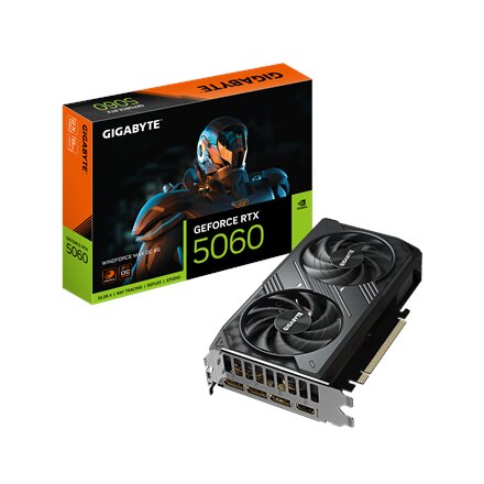 Gigabyte GeForce RTX 5060 WINDFORCE MAX OC 8G , NVIDIA , 8 GB , GeForce RTX 5060 , GDDR7 , HDMI ports quantity 1 , PCI-E 5.0