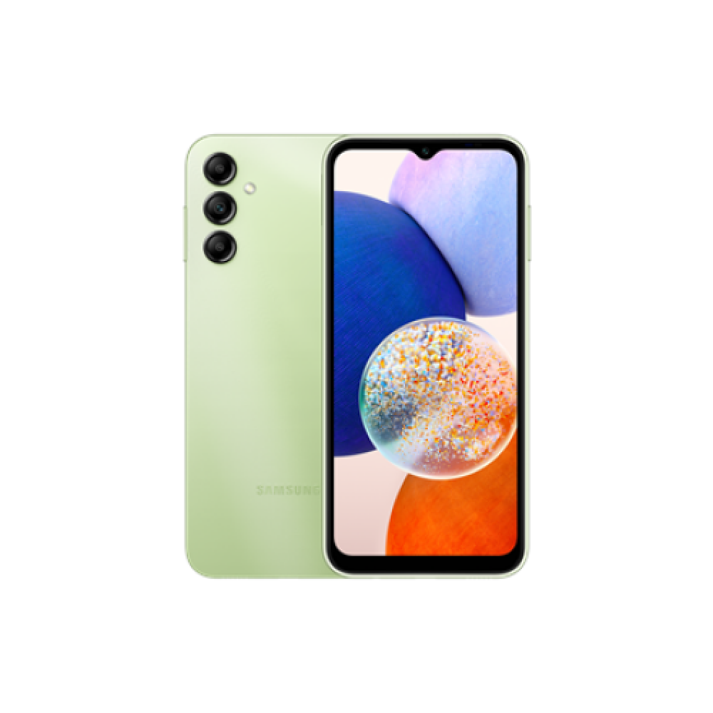 Samsung Galaxy A14 (A146P) Light Green 6.6 PLS LCD Mediatek MT6833 Dimensity 700 (7 nm) Internal RAM 4 GB 128 GB microSDXC Dual SIM Nano-SIM 3G 4G 5G Main camera 50 + 2 + 2 MP Secondary camera 13 MP Android 13 5000 mAh