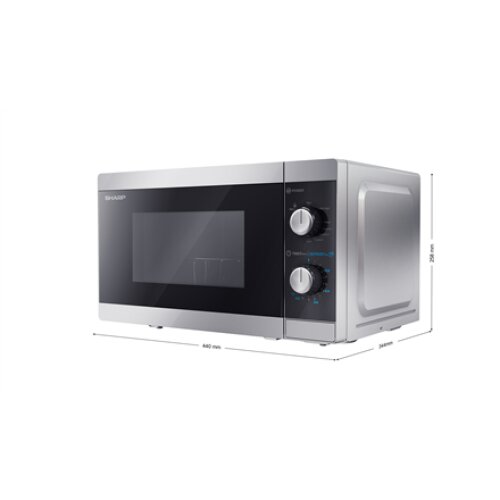 Sharp , Microwave Oven with Grill , YC-MG01E-S , Free standing , 800 W , Grill , Silver