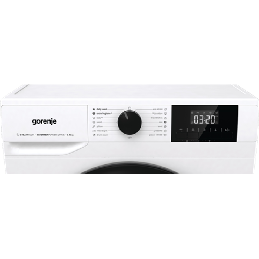 Gorenje Washing Machine , W3NGPI62SBS , Energy efficiency class B , Front loading , Washing capacity 6 kg , 1200 RPM , Depth 47 cm , Width 60 cm , LCD , Steam function