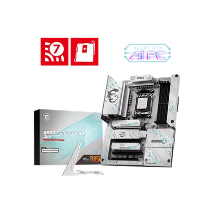 MSI B850 GAMING PLUS WIFI PZ , Processor family AMD B850 , Processor socket AM5 , DDR5 , Supported hard disk drive interfaces SATA, M.2 , Number of SATA connectors 4