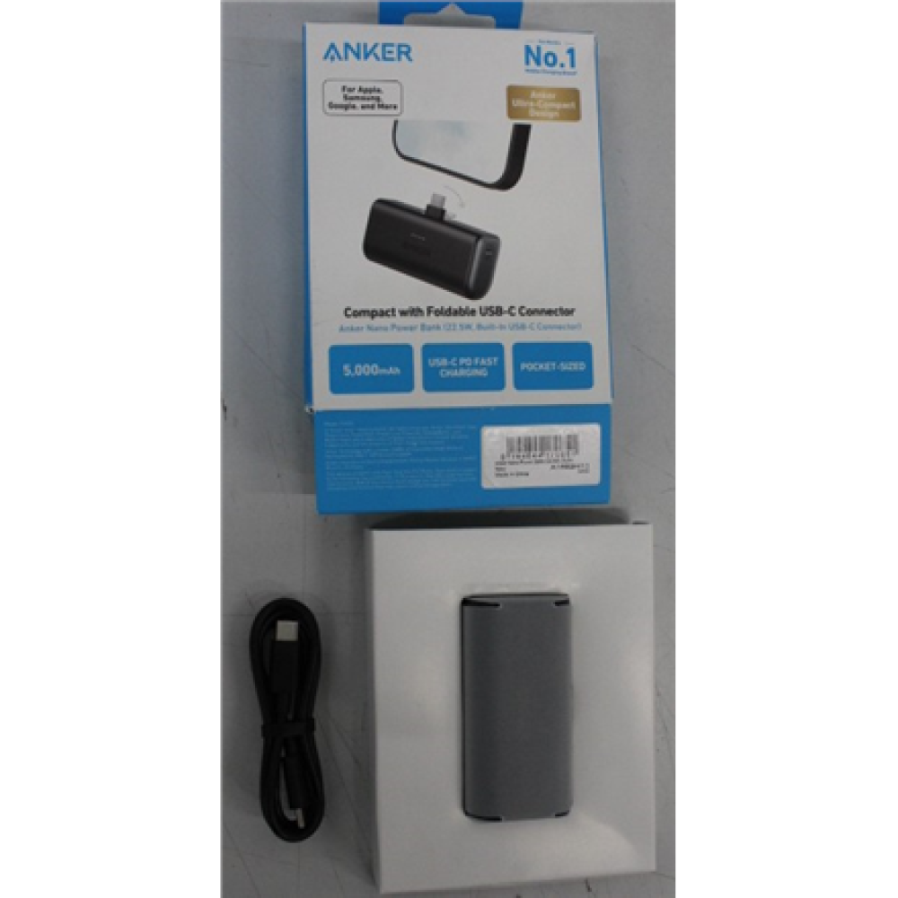 SALE OUT. Anker Nano Power Bank Built-In with USB-C Connector , A1653H11 , 5000 mAh , Black , DEMO