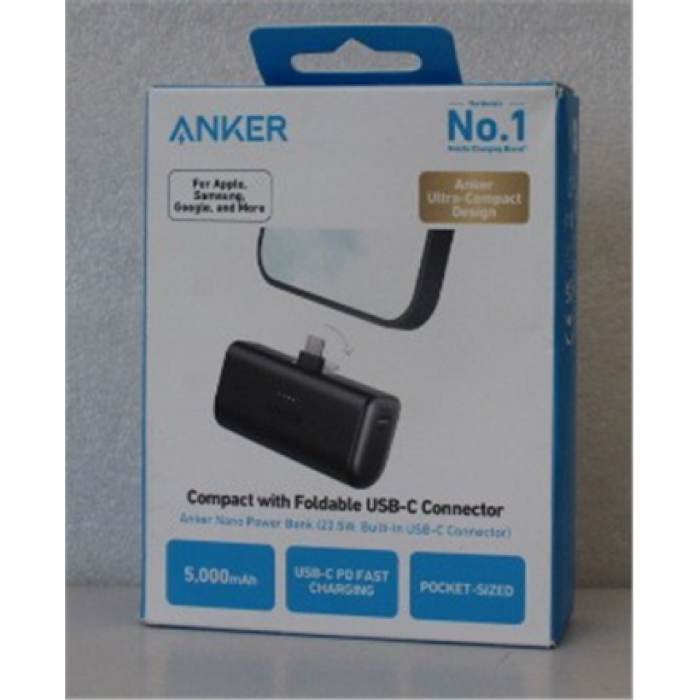 SALE OUT. Anker Nano Power Bank Built-In with USB-C Connector , A1653H11 , 5000 mAh , Black , DEMO