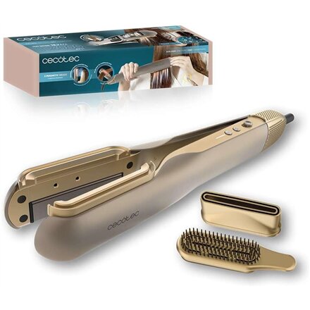 Cecotec Air Straightener , AirLisse 2in1 ForceDry Champagne , Ceramic heating system , Number of heating levels 4 , 1000 W , Beige