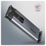 AXAGON External USB-C 10Gbps metal box with info display for M.2 NVMe and SATA SSD , EEM2-SD2