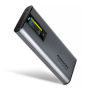 AXAGON External USB-C 10Gbps metal box with info display for M.2 NVMe and SATA SSD , EEM2-SD2