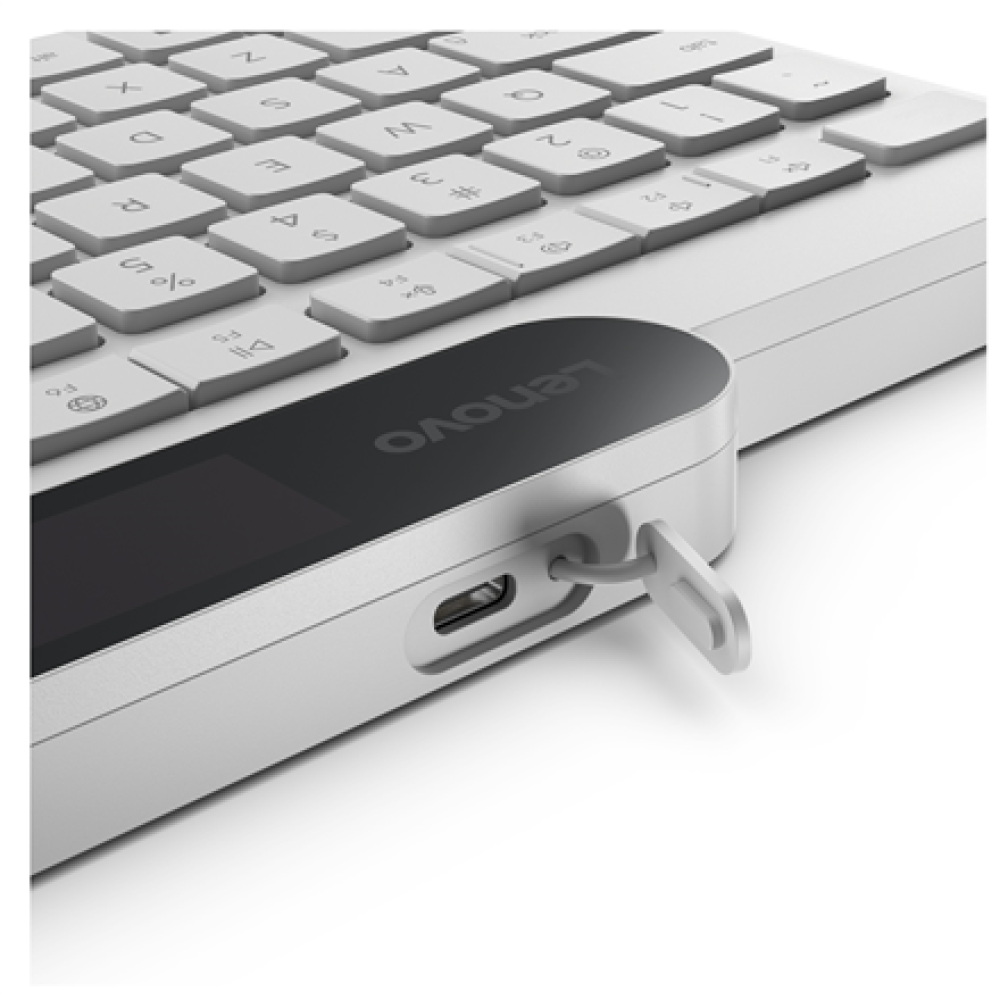 Lenovo 800 Self-Charging Bluetooth Keyboard-US English , Keyboard , Bluetooth , US English , White