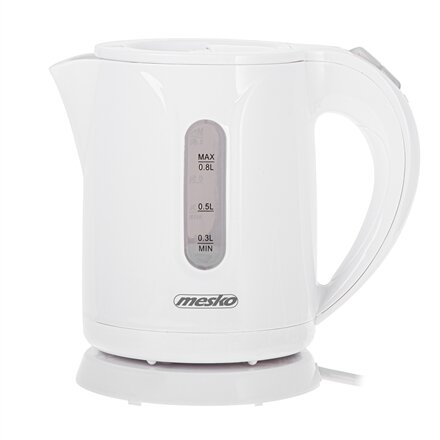 Mesko , Kettle , MS 1376 , Electric , 850 W , 0.8 L , Plastic , 360° rotational base , White