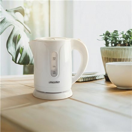 Mesko , Kettle , MS 1376 , Electric , 850 W , 0.8 L , Plastic , 360° rotational base , White
