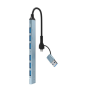 Gembird 7-port USB hub (1x USB 3.2 + 6x USB 2.0), USB-A + USB-C, Silver , UHB-ACM-U3P1U2P6-01