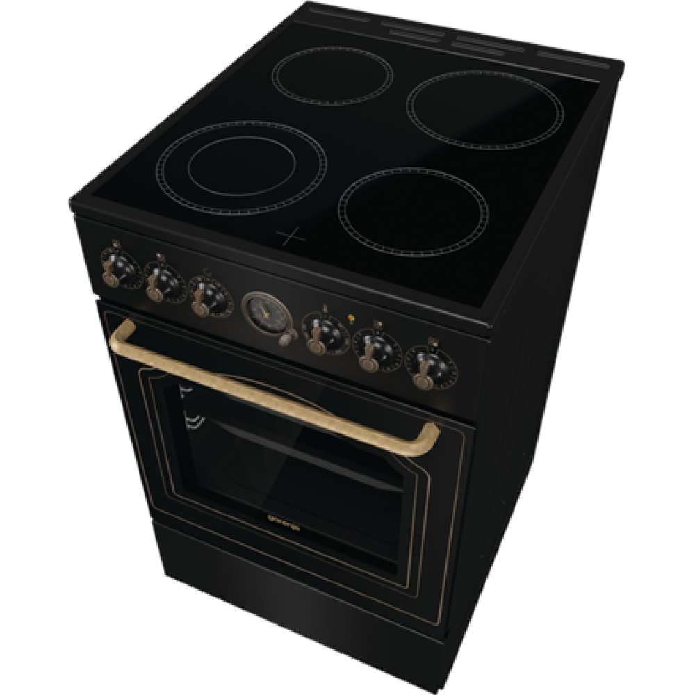 Gorenje Cooker , GECS5B70CLB , Hob type Vitroceramic , Oven type Electric , Black , Width 50 cm , Depth 59.4 cm , 70 L