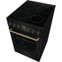 Gorenje Cooker , GECS5B70CLB , Hob type Vitroceramic , Oven type Electric , Black , Width 50 cm , Depth 59.4 cm , 70 L