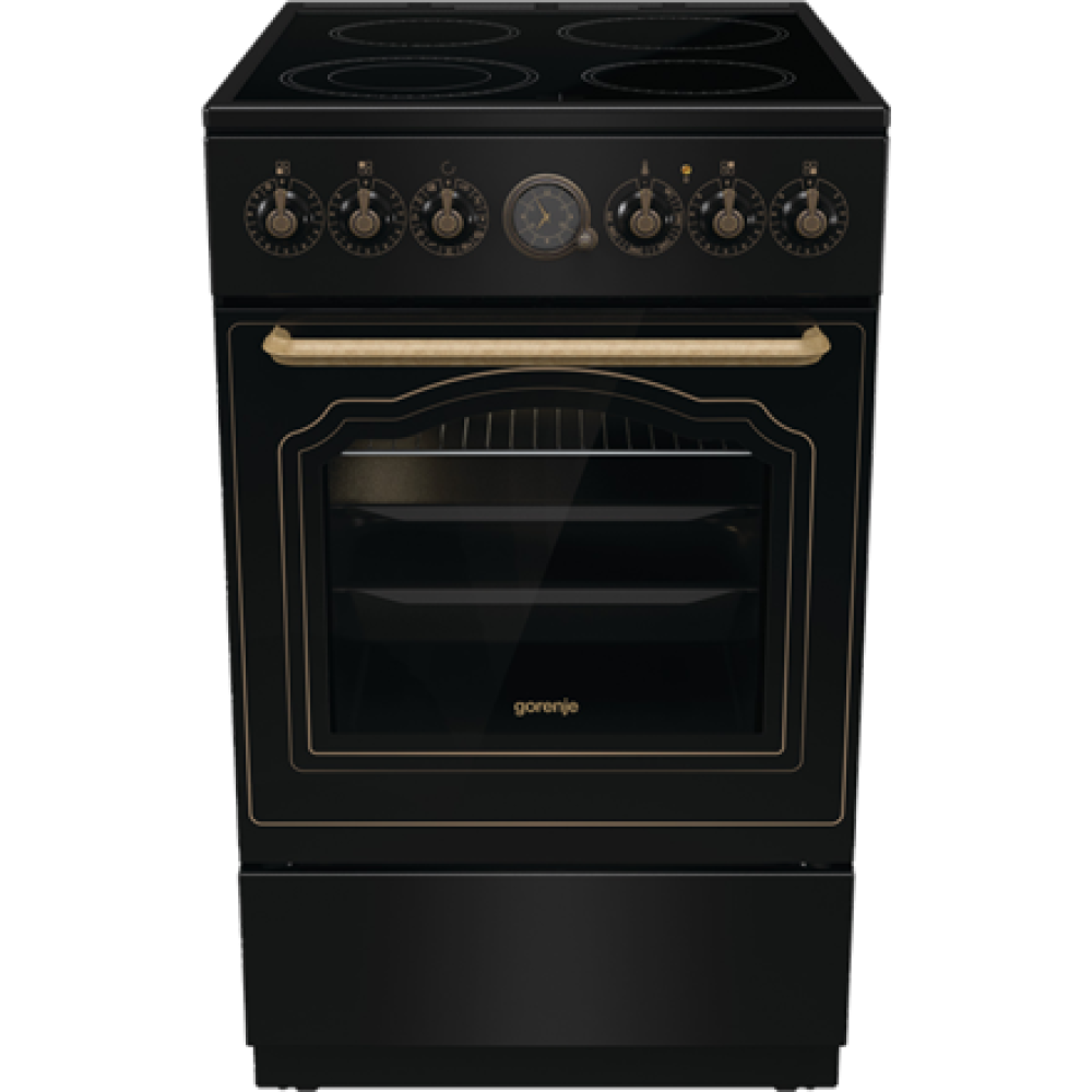 Gorenje Cooker , GECS5B70CLB , Hob type Vitroceramic , Oven type Electric , Black , Width 50 cm , Depth 59.4 cm , 70 L