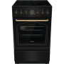 Gorenje Cooker , GECS5B70CLB , Hob type Vitroceramic , Oven type Electric , Black , Width 50 cm , Depth 59.4 cm , Energy efficiency class A , 70 L