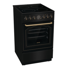 Gorenje Cooker , GECS5B70CLB , Hob type Vitroceramic , Oven type Electric , Black , Width 50 cm , Depth 59.4 cm , 70 L