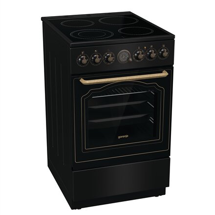 Gorenje Cooker , GECS5B70CLB , Hob type Vitroceramic , Oven type Electric , Black , Width 50 cm , Depth 59.4 cm , Energy efficiency class A , 70 L
