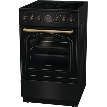 Gorenje Cooker , GECS5B70CLB , Hob type Vitroceramic , Oven type Electric , Black , Width 50 cm , Depth 59.4 cm , Energy efficiency class A , 70 L