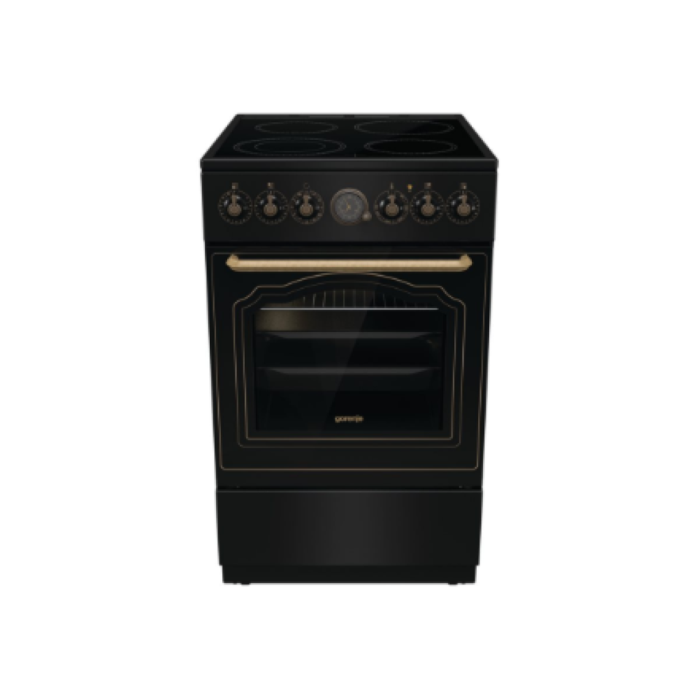Gorenje Cooker , GECS5B70CLB , Hob type Vitroceramic , Oven type Electric , Black , Width 50 cm , Depth 59.4 cm , 70 L