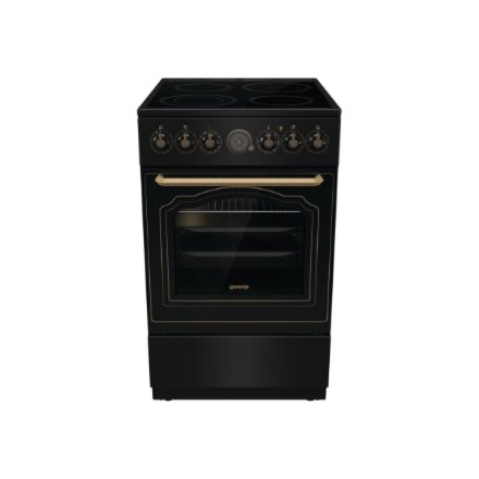 Gorenje Cooker , GECS5B70CLB , Hob type Vitroceramic , Oven type Electric , Black , Width 50 cm , Depth 59.4 cm , Energy efficiency class A , 70 L
