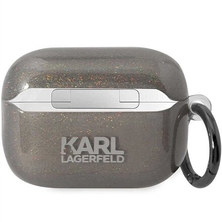 Apple AirPods Pro 2, Glitter Karl&Choupette Earphone Case , KLAP2HNKCTGK , Black , TPU/PC